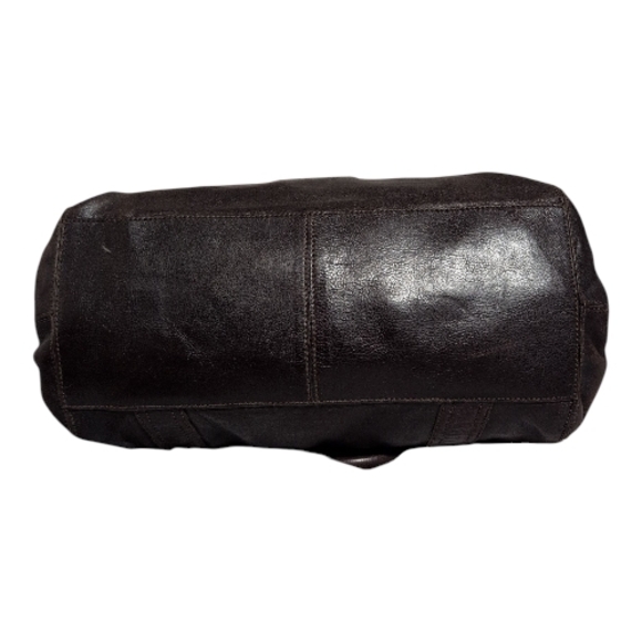 Vintage COLE HAAN Aerin DarkBrown Belt Loops Buckle Accent Large Satchel Handbag - Picture 4 of 16